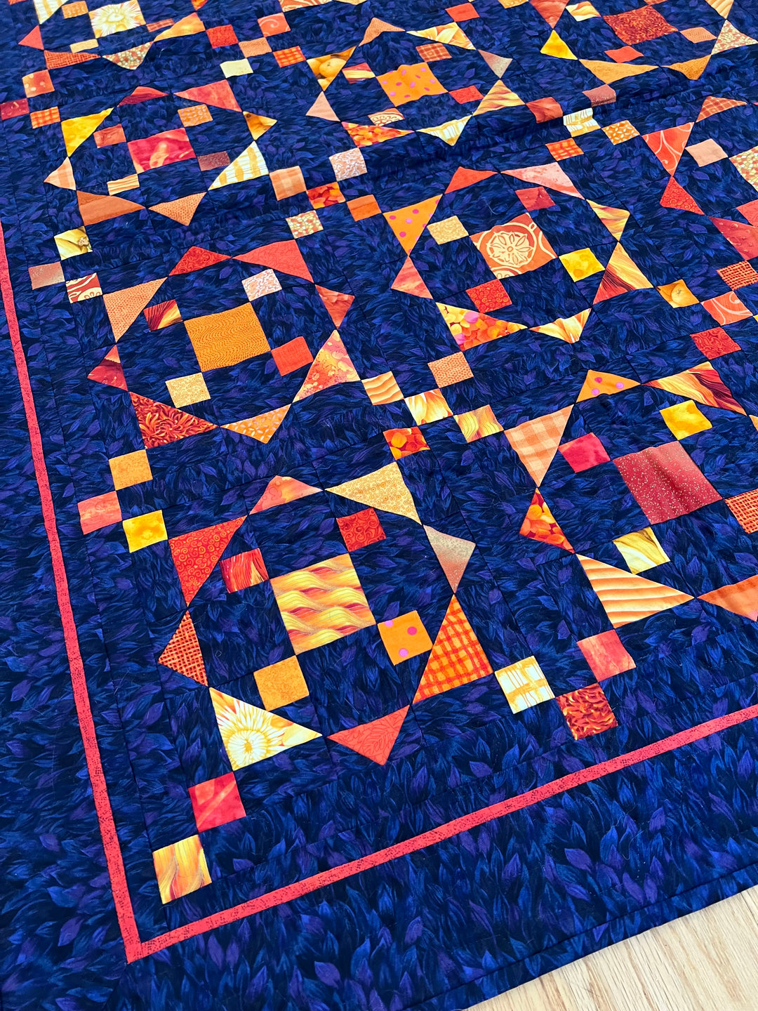 Flame Lily Patchwork Quilt