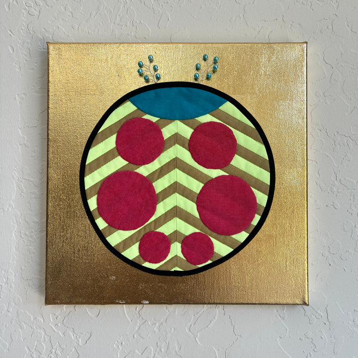 Quilted Ladybug - Yellow Stripe