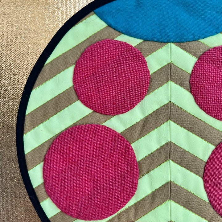 Quilted Ladybug - Yellow Stripe