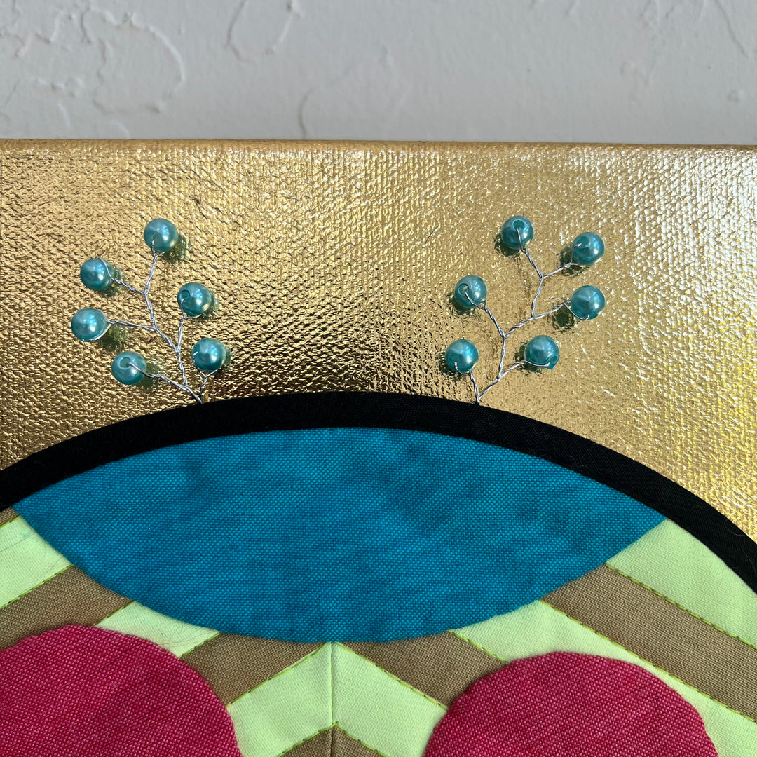 Quilted Ladybug - Yellow Stripe