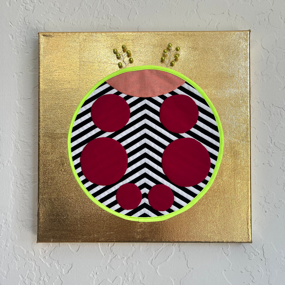 Quilted Ladybug - Black Stripe