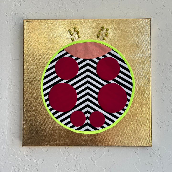 Quilted Ladybug - Black Stripe