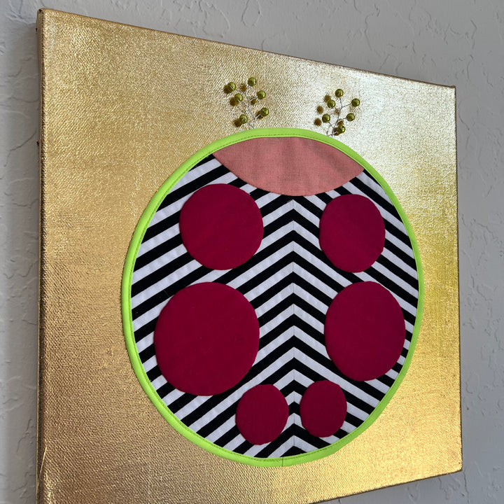 Quilted Ladybug - Black Stripe