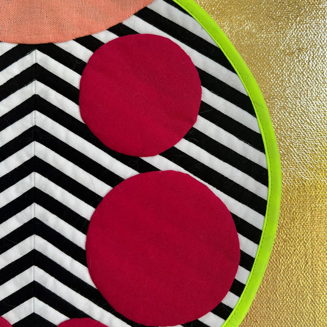 Quilted Ladybug - Black Stripe