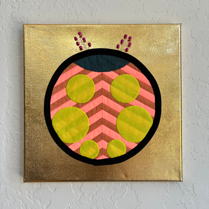 Quilted Ladybug - Pink Stripe