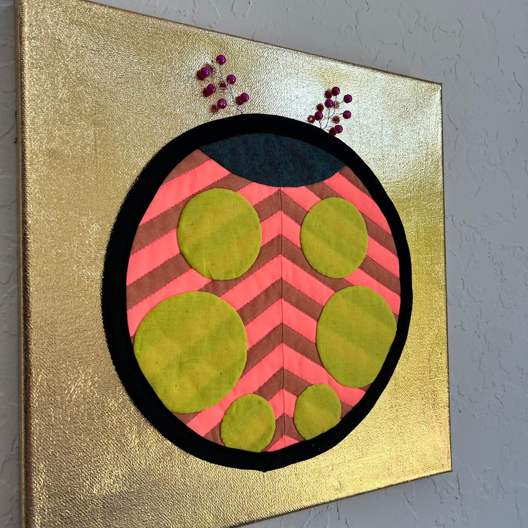 Quilted Ladybug - Pink Stripe