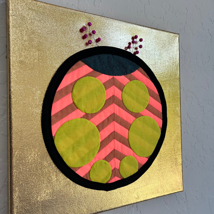 Quilted Ladybug - Pink Stripe