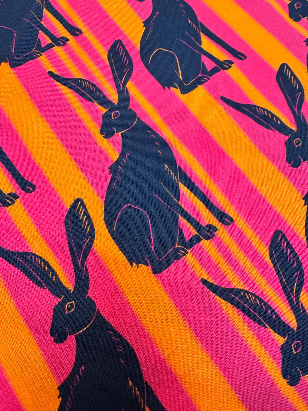 Striped Hares Fabric