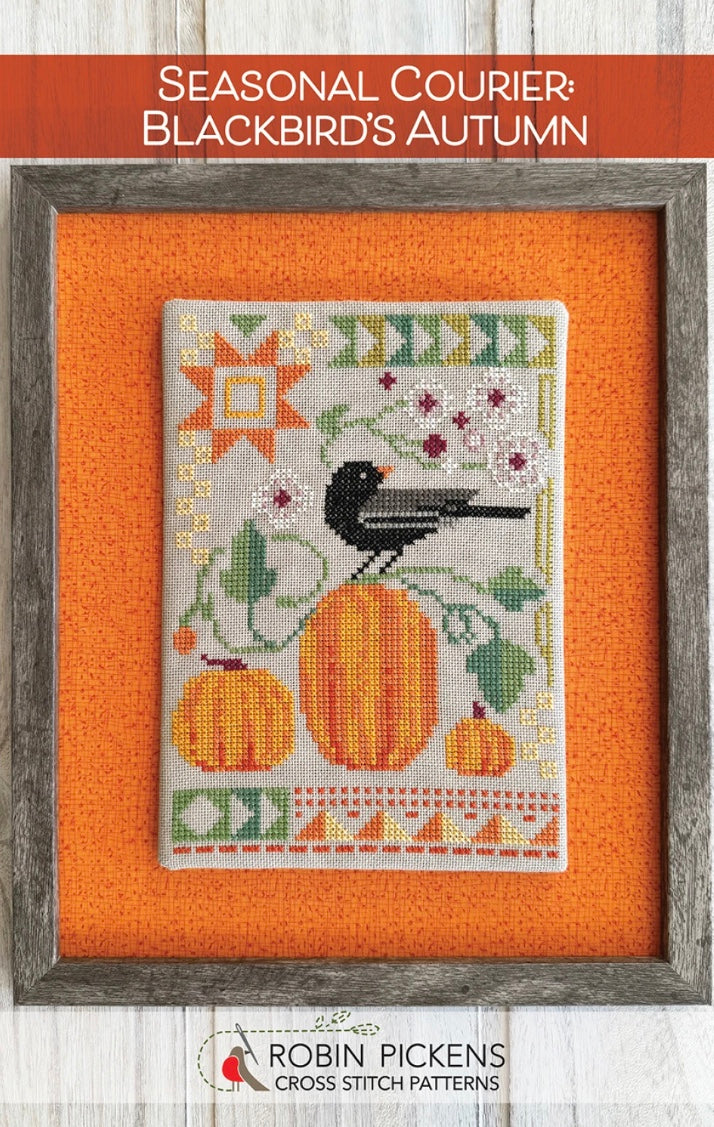 Blackbird's Autumn Cross Stitch Pattern