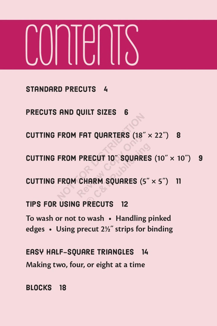 Quilting With Precuts Handy Pocket Guide