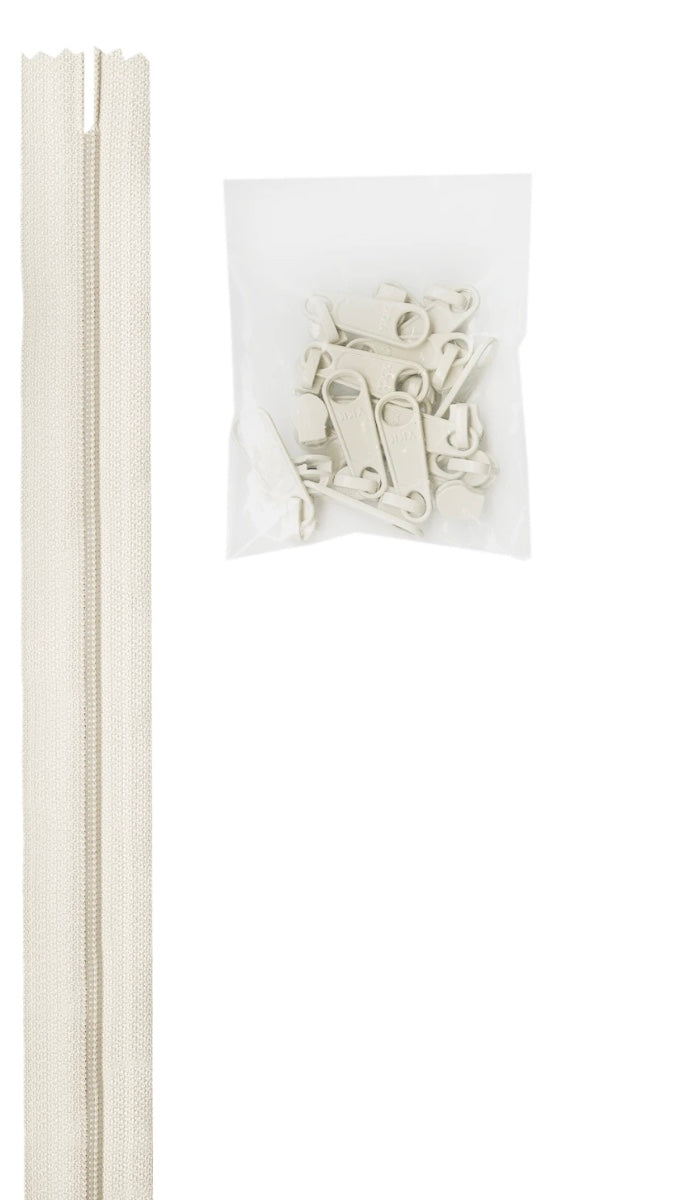 Zipper by the Yard White