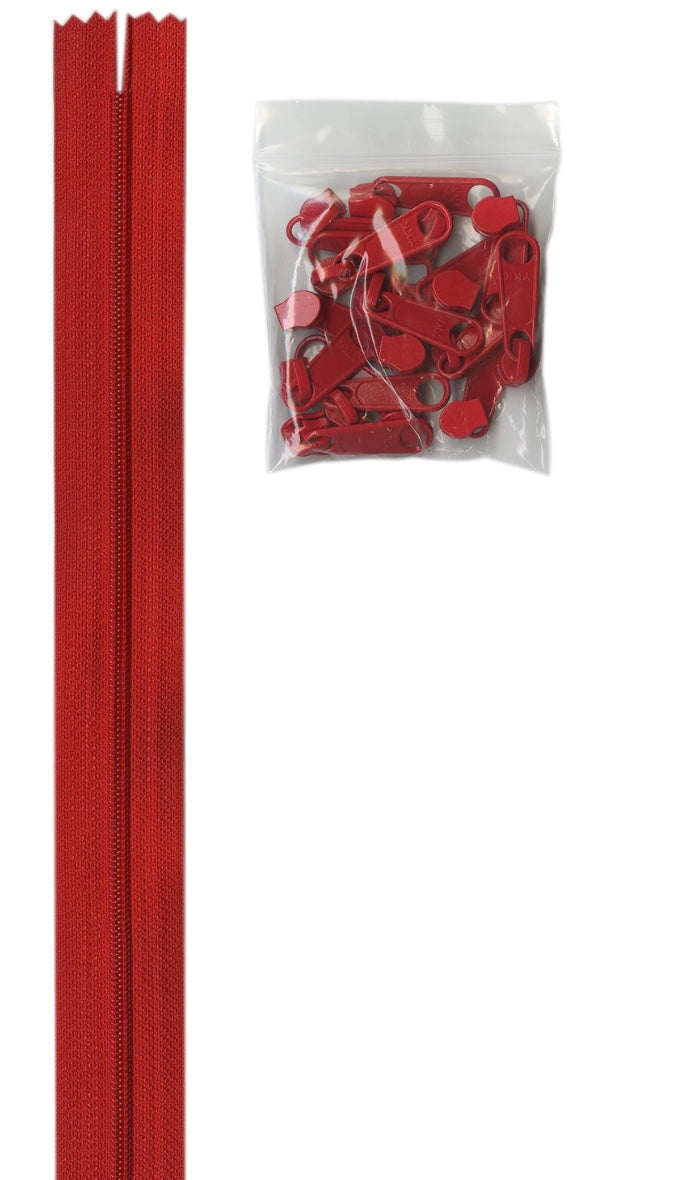 Zipper by the Yard Atom Red
