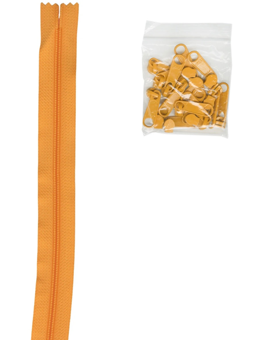Zipper by the Yard Papaya