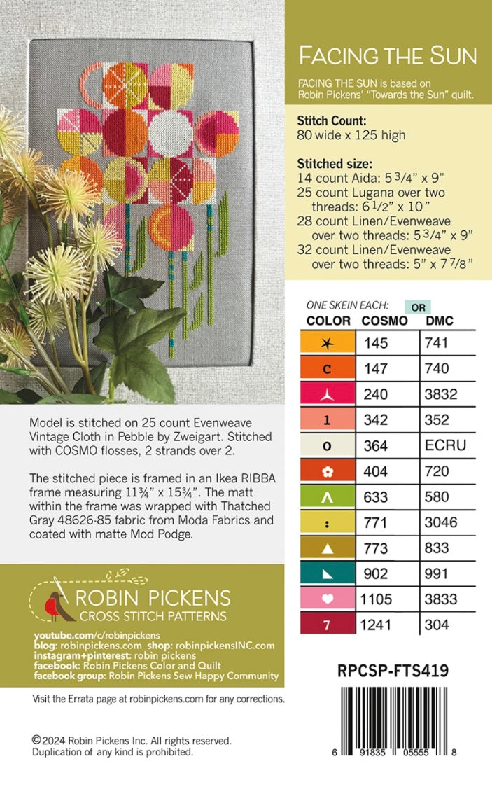 Facing the Sun Cross Stitch Pattern