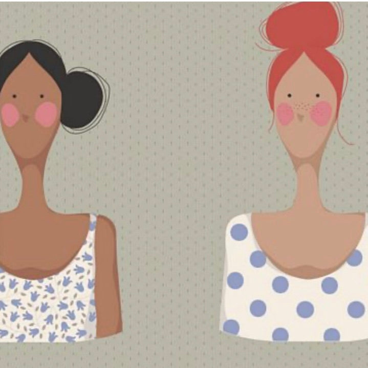 Me and My Friend Fabric by the 1/4 Yard - Khaki