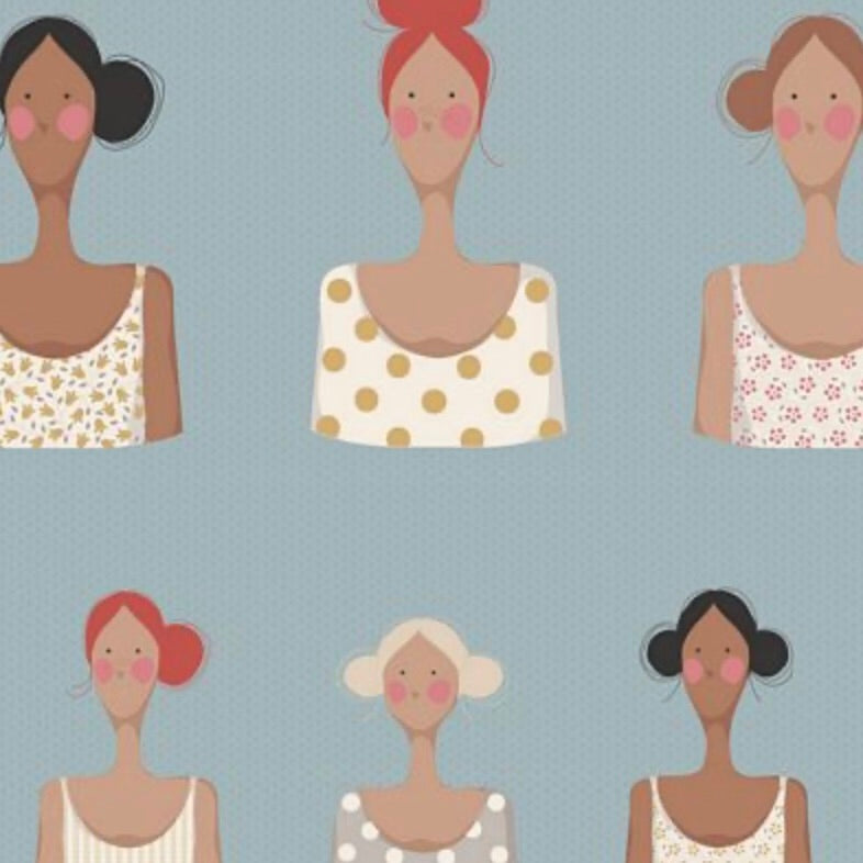 Me and My Friend Fabric by the 1/4 Yard - Sky