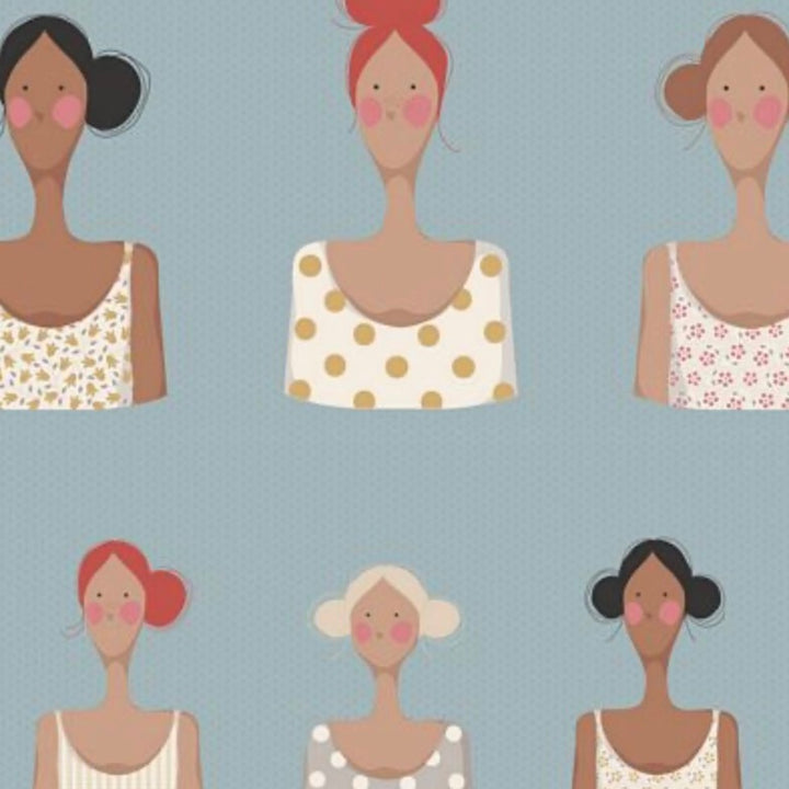 Me and My Friend Fabric by the 1/4 Yard - Sky