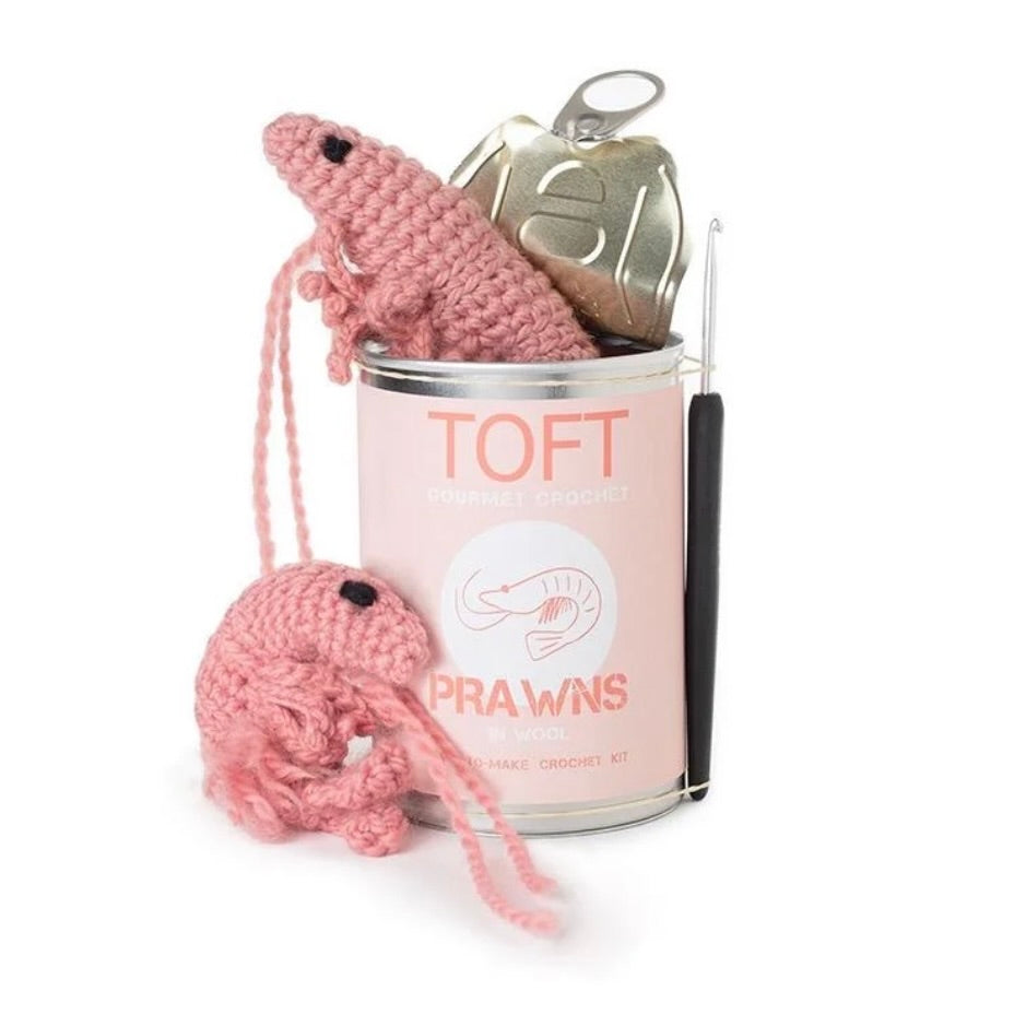 Prawns in a Can Crochet Kit