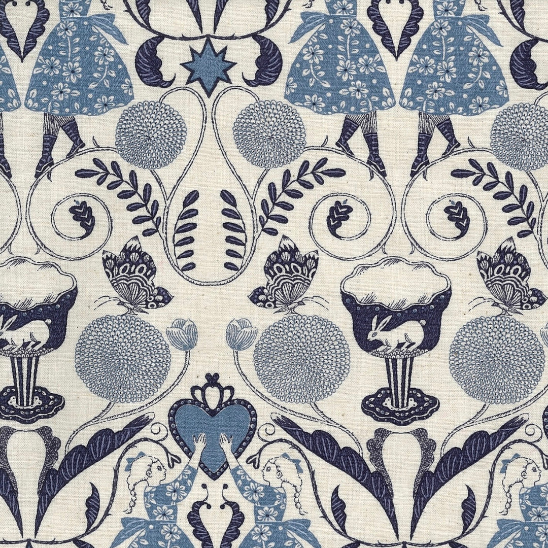 Sanae Sugimoto Afternoon Fun Fabric by the 1/4 Yard - Blue