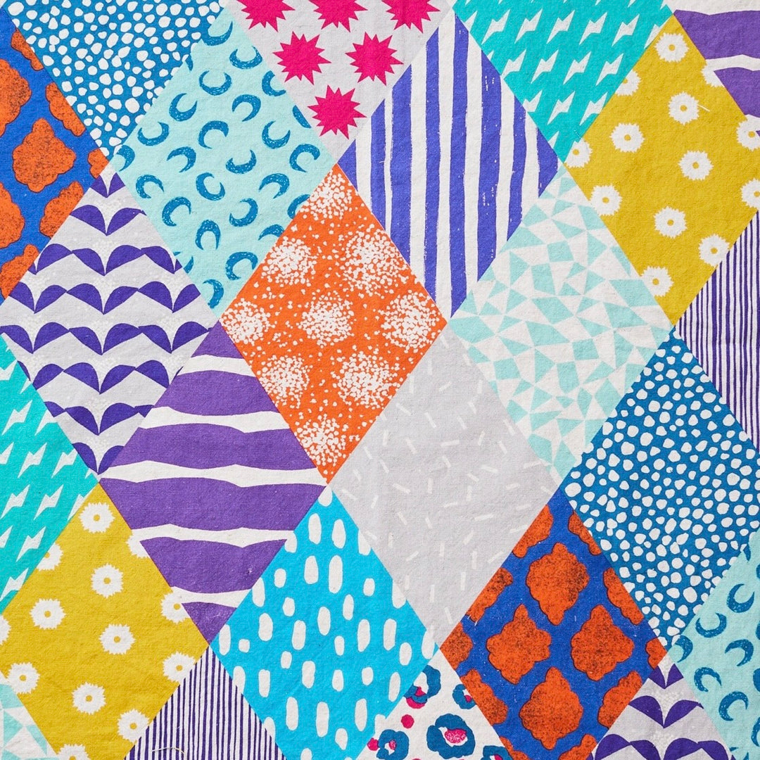 Echino Rhombus Fabric by the 1/4 Yard - White Mix