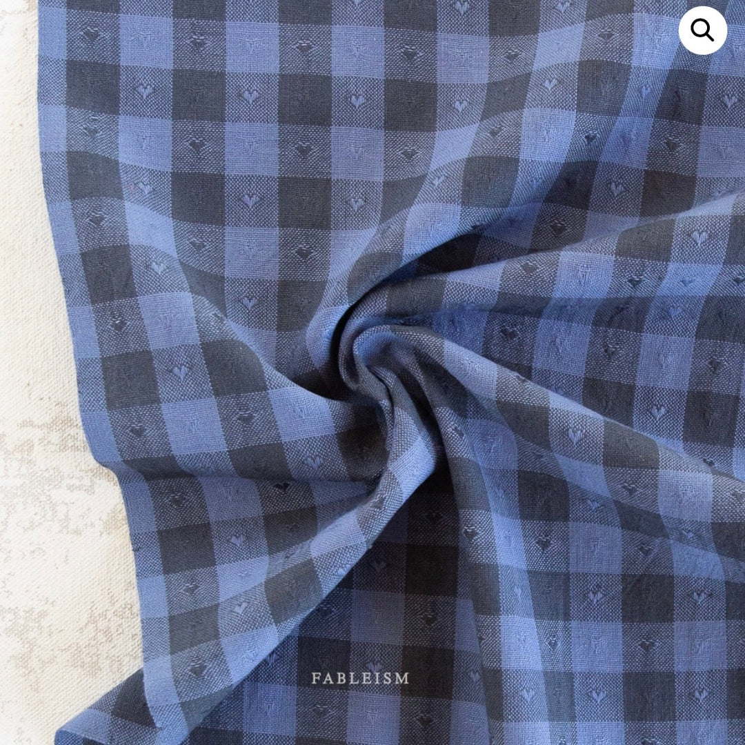 Queen of Hearts by the 1/4 Yard - Gingham Blueberry