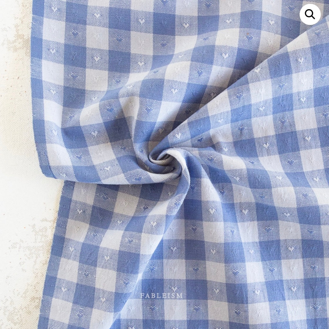Queen of Hearts by the 1/4 Yard - Gingham Alice Blue