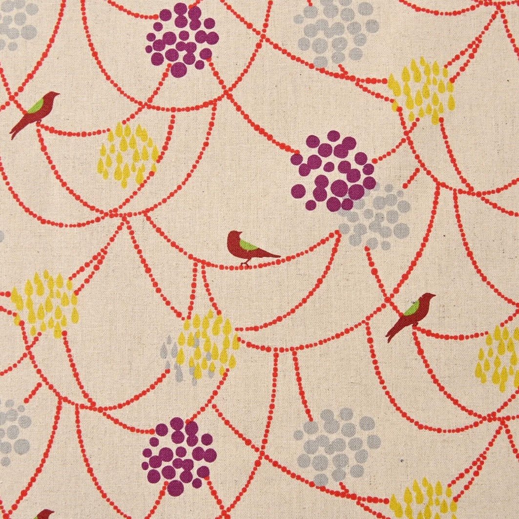 Echino Bird to Hang Canvas Fabric by the 1/4 Yard - Cream