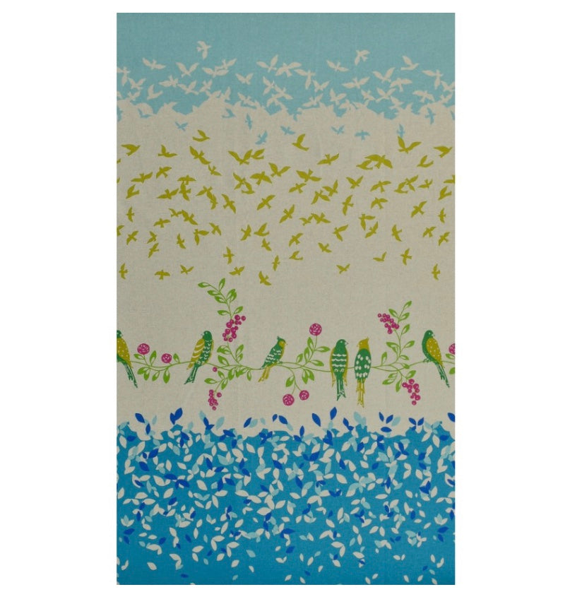 Echino Bird Song Fabric by the 1/4 Yard - Blue