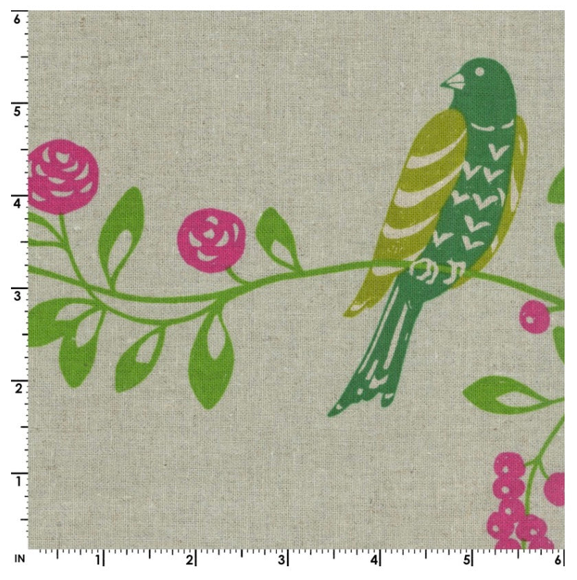 Echino Bird Song Fabric by the 1/4 Yard - Blue