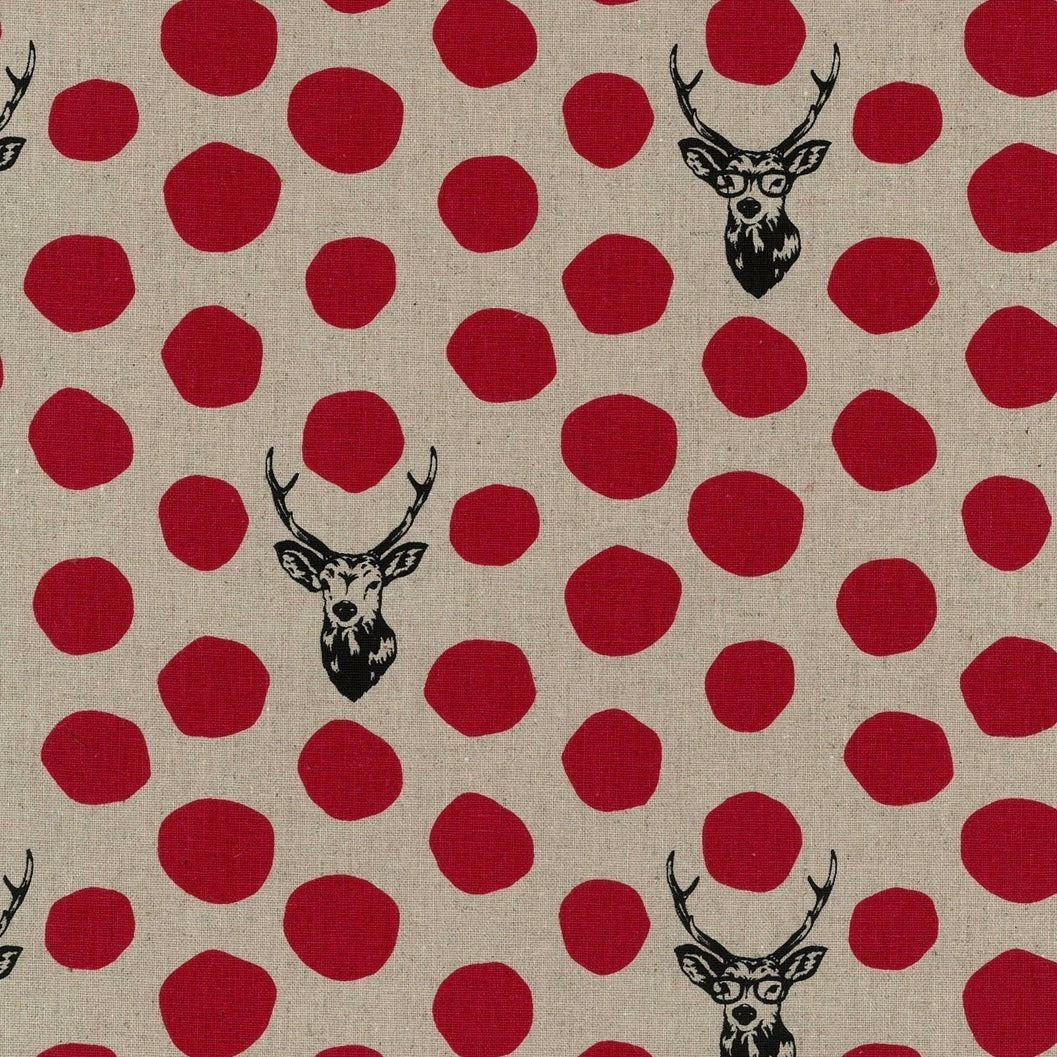 Echino Sambar Canvas Fabric by the 1/4 Yard - Red