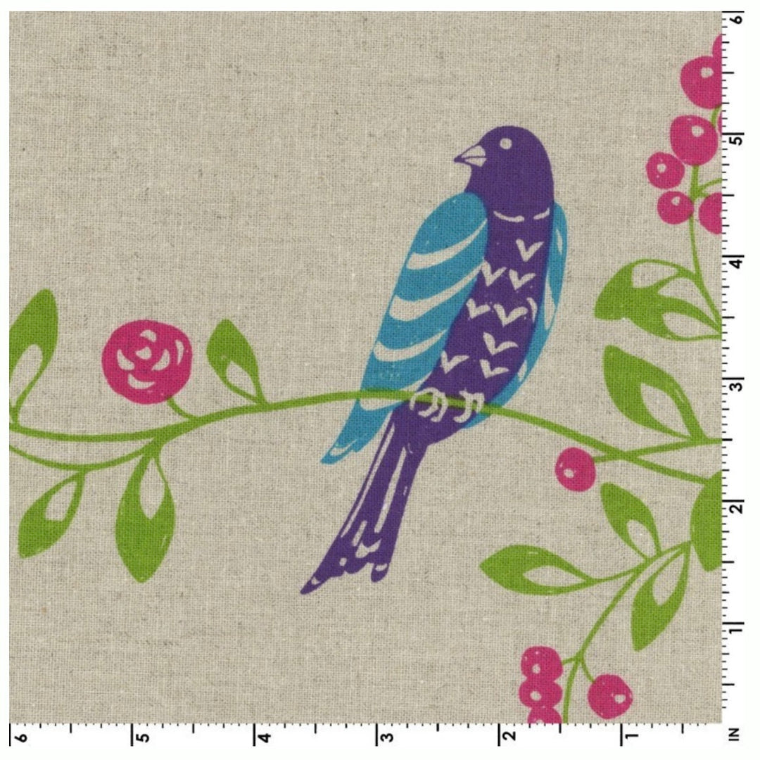 Echino Bird Song Fabric by the 1/4 Yard - Green