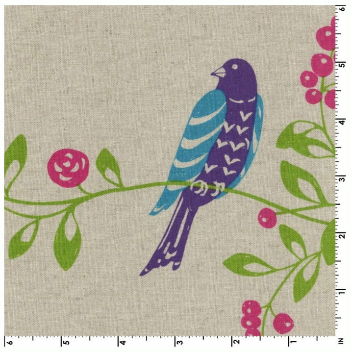 Echino Bird Song Fabric by the 1/4 Yard - Green