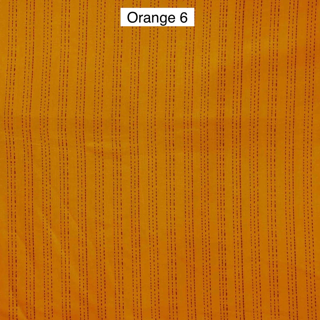 Block Printed Indian Cotton Fabric by the 1/4 Yard - Orange 6