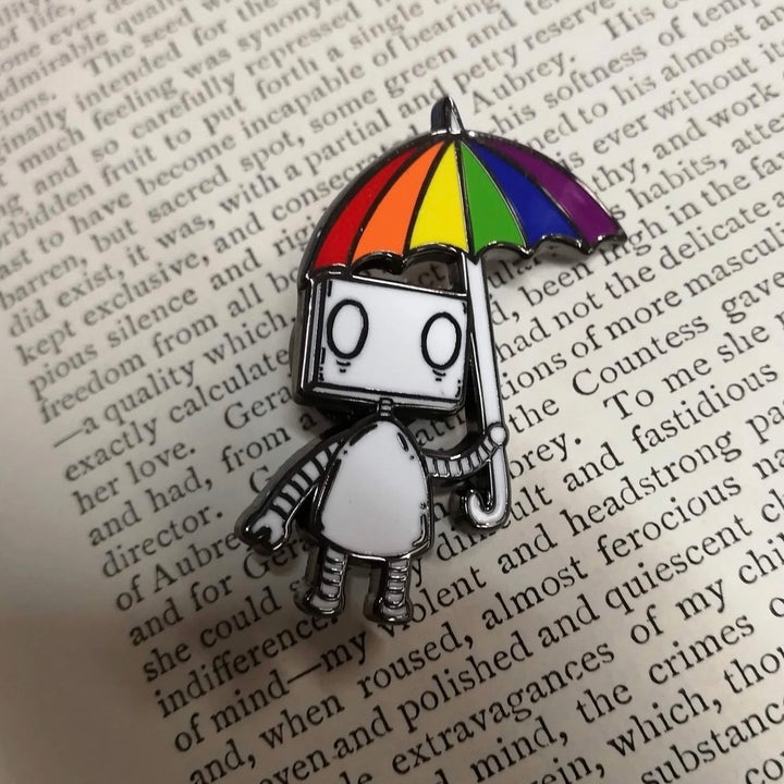 Rainbow Robot Enamel Pin