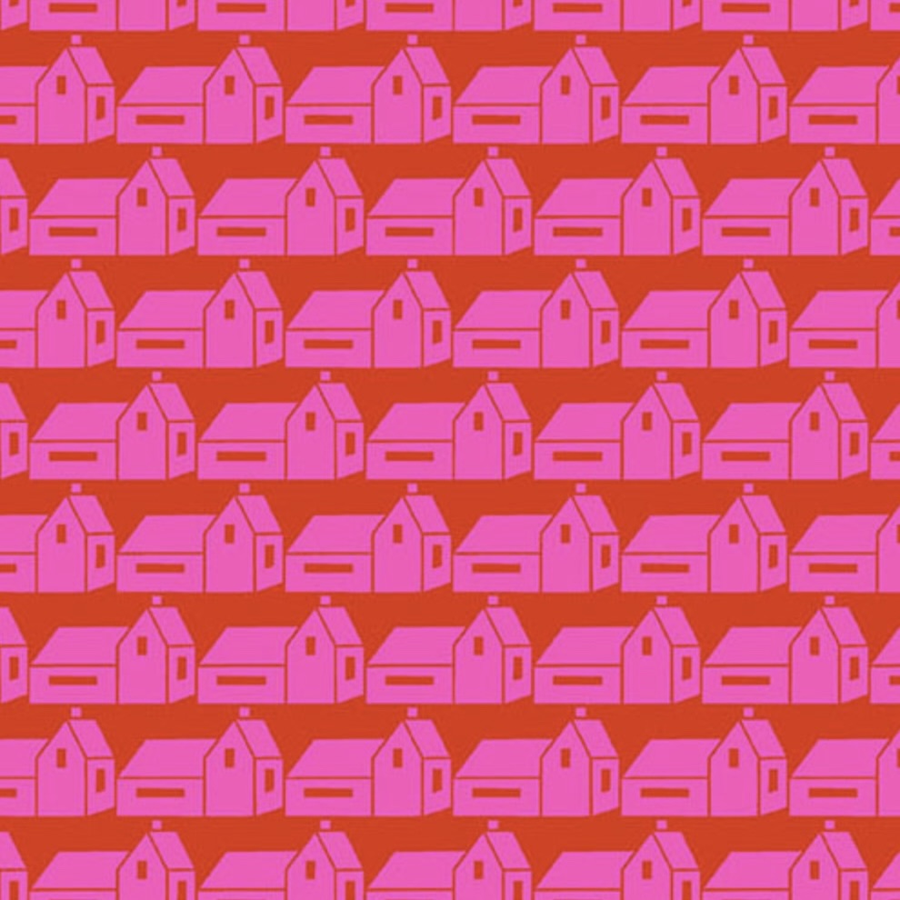 Memories Unfold by the 1/4 Yard - Hot Pink Rockport
