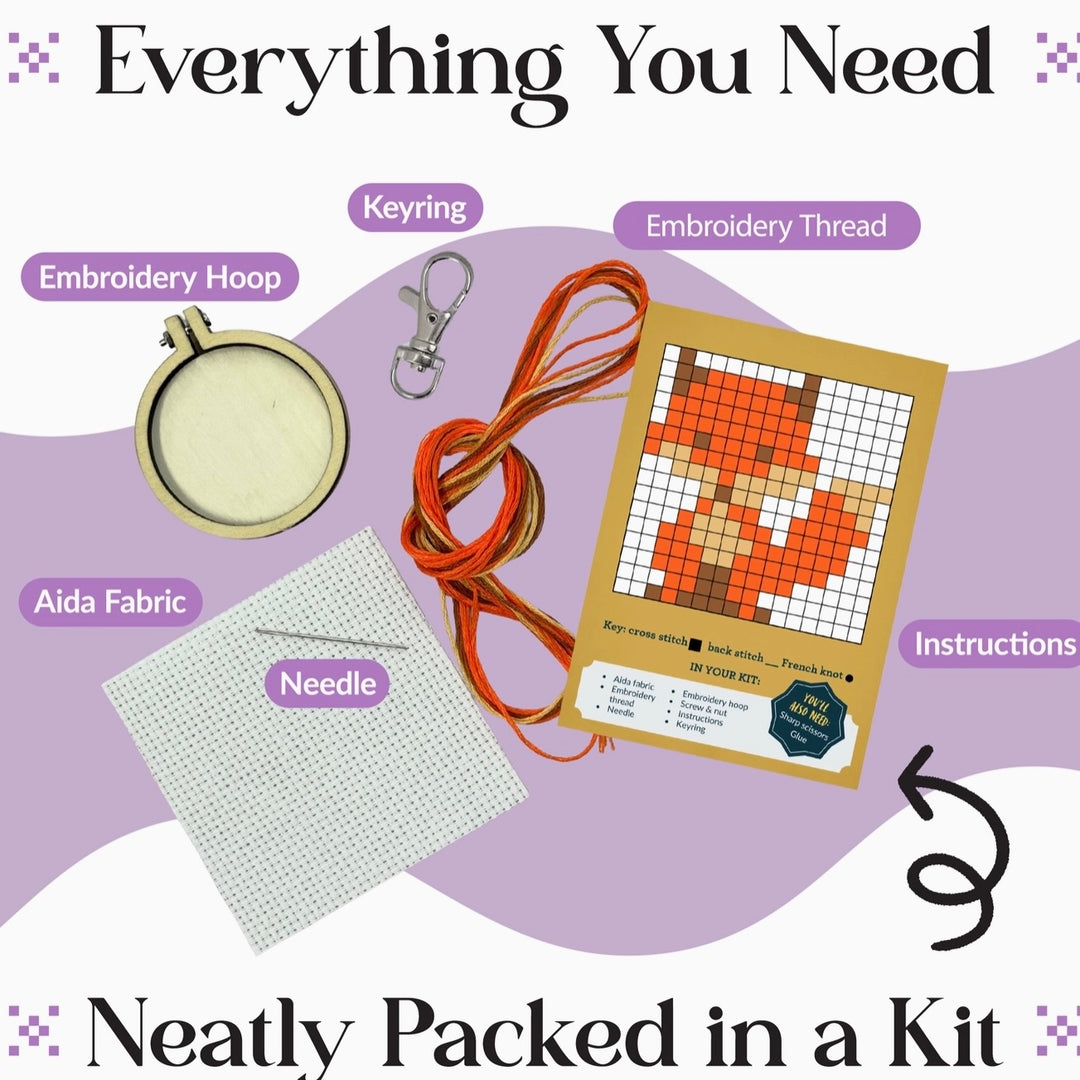 For Fox Sake - Mini Matchbox Cross Stitch Kit