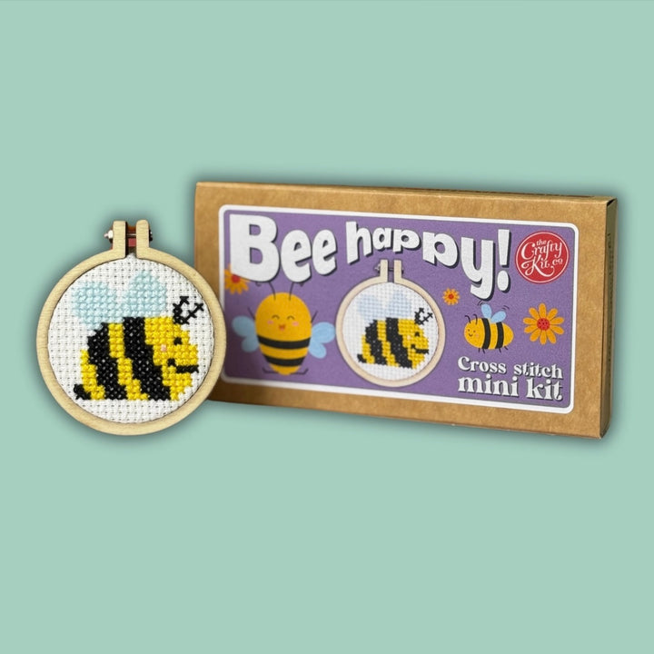Bee Happy - Mini Matchbox Cross Stitch Kit