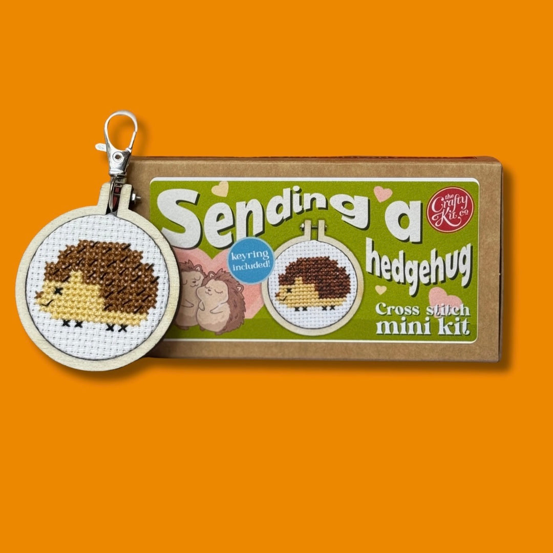 Sending A Hedgehug - Mini Matchbox Cross Stitch Kit