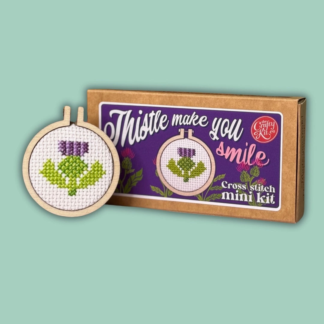 Thistle Make You Smile - Mini Matchbox Cross Stitch Kit