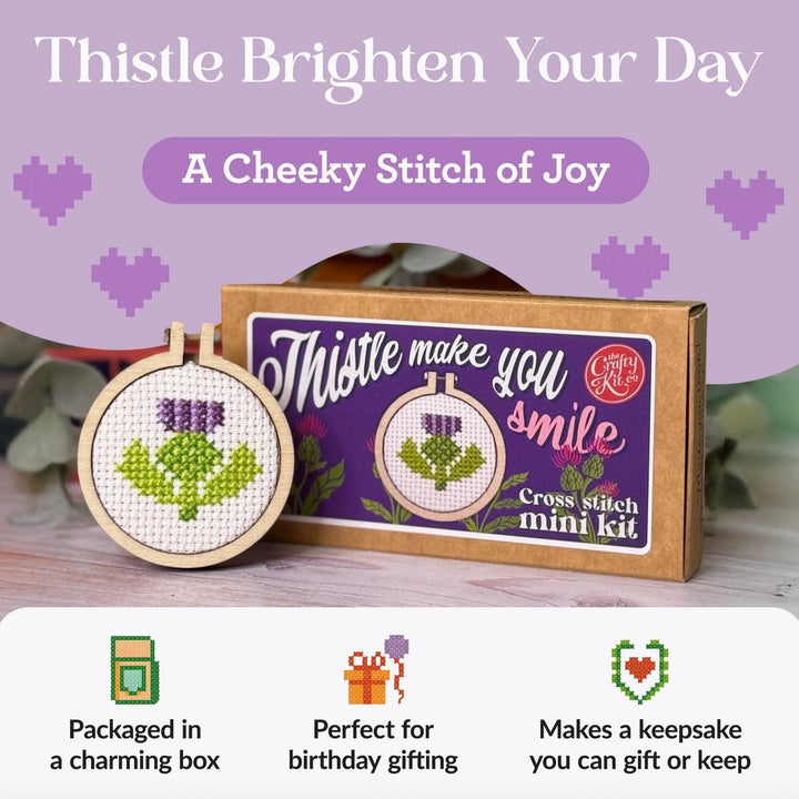 Thistle Make You Smile - Mini Matchbox Cross Stitch Kit