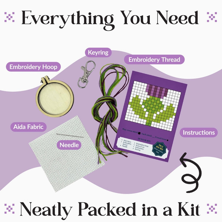 Thistle Make You Smile - Mini Matchbox Cross Stitch Kit