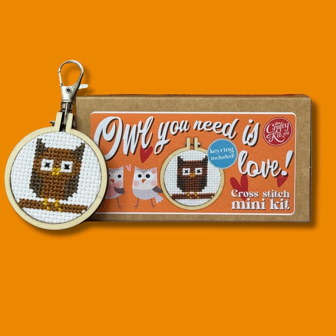 Owl You Need Is Love - Mini Matchbox Cross Stitch Kit
