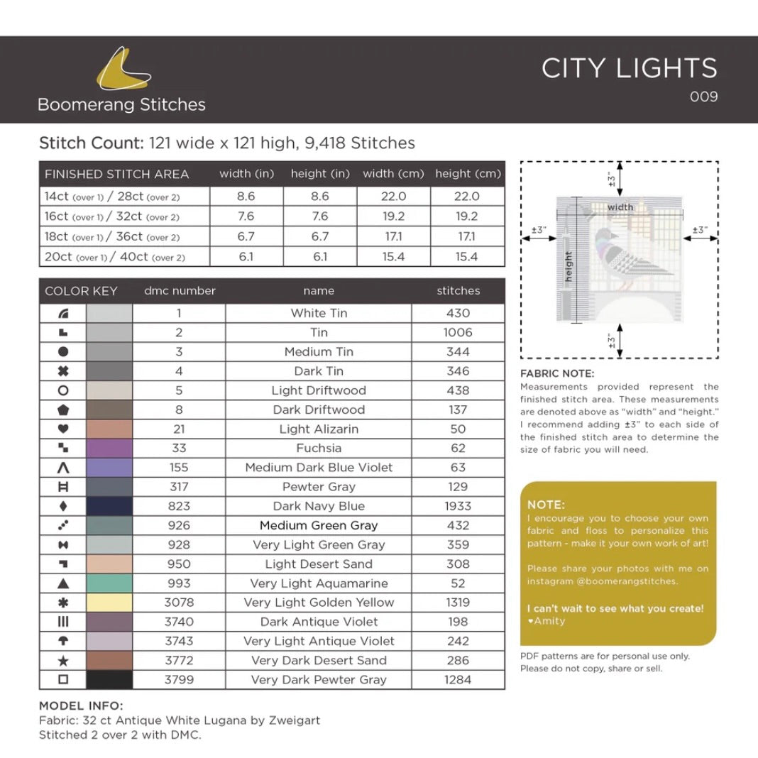 City Lights Cross Stitch Pattern