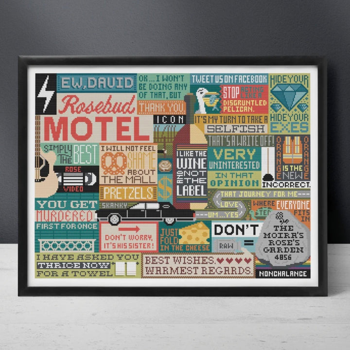 A Schitty Sampler Cross Stitch Pattern