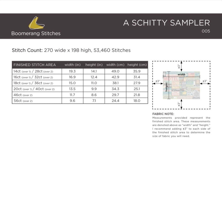 A Schitty Sampler Cross Stitch Pattern