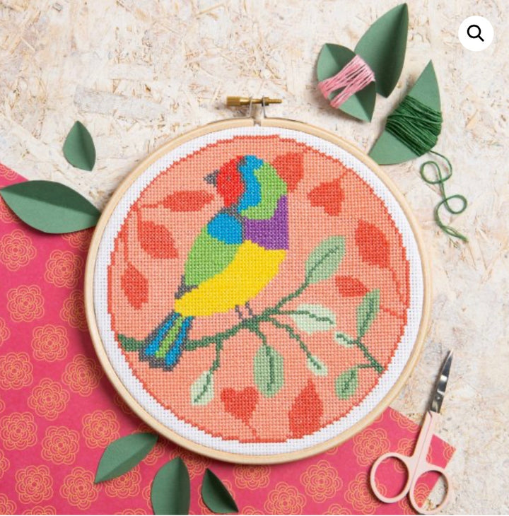 Rainbow Finch Cross Stitch Kit