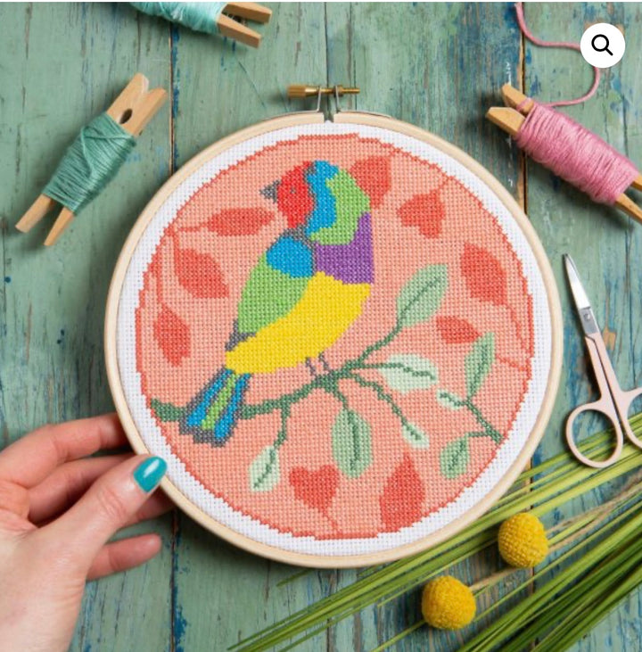 Rainbow Finch Cross Stitch Kit