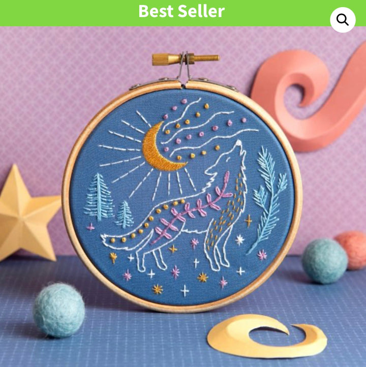 Celestial Wolf Mini Embroidery Kit