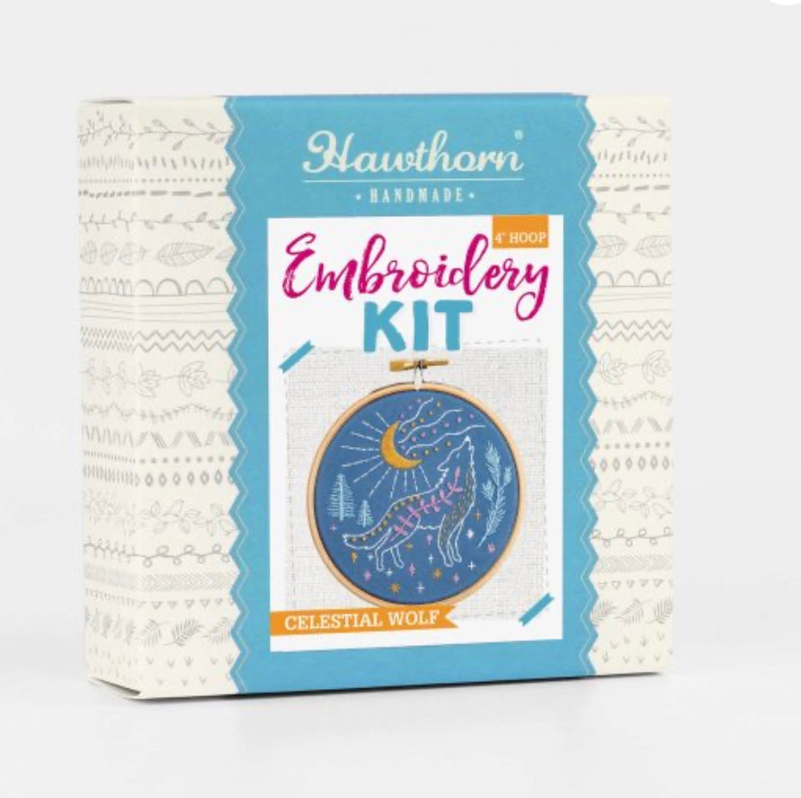 Celestial Wolf Mini Embroidery Kit