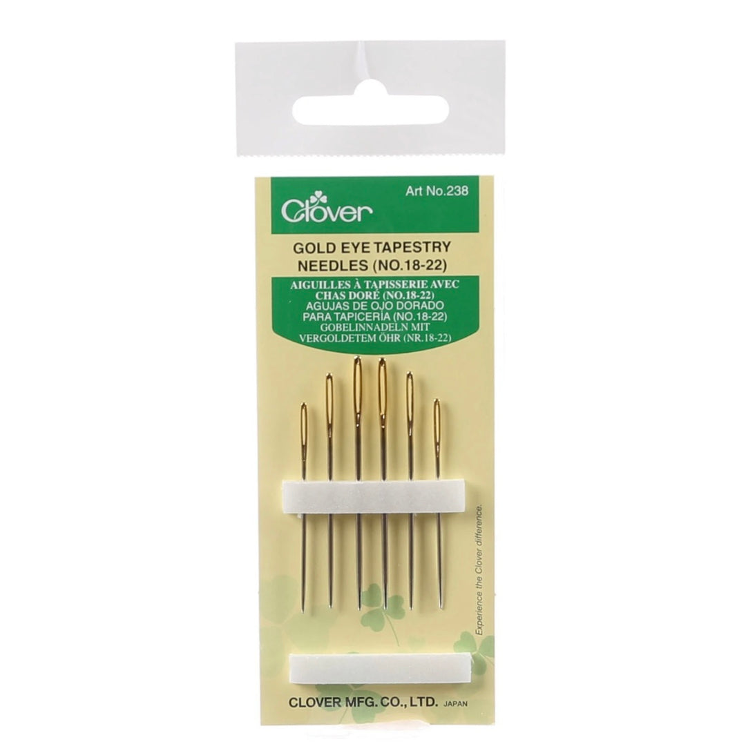 Clover Tapestry Gold Eye Needles Sizes 18-22